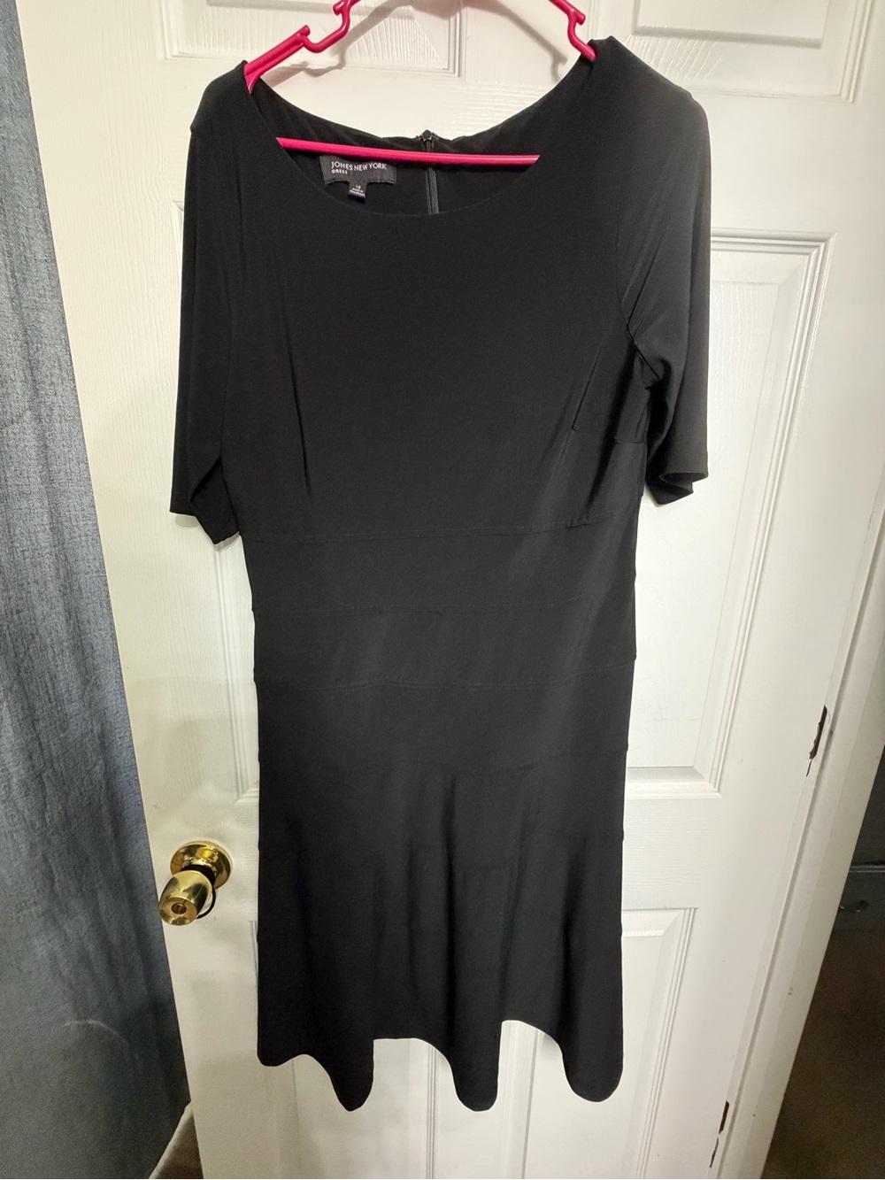 Jones New York Black Midi Fit-and-Flare Dress